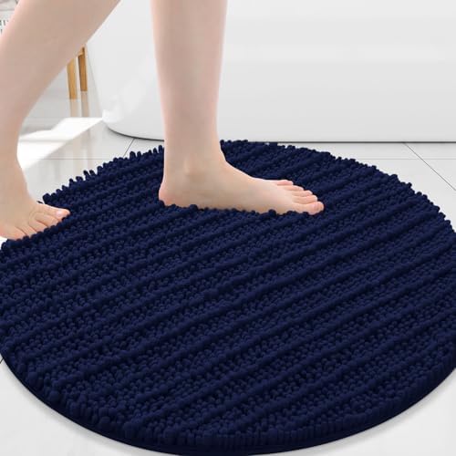 Arotive Round Bathroom Rugs 24x24, Soft Absorbent Chenille Shaggy Bath Mat