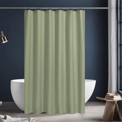 N&Y HOME Fabric Shower Curtain or Liner with Magnets, Sage Green