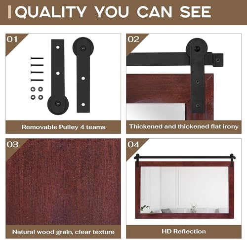 COGOOD Farmhouse Bathroom Mirrors for Over Sink - 30 x 45 Espresso