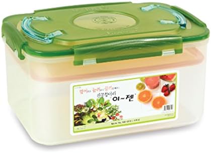 e-jen Premium Kimchi, Sauerkraut Container Probiotic Fermentation with Inner Vacuum Lid (Earthenware Green, 2.9 gal/ 11L)