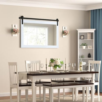 COGOOD Farmhouse Bathroom Mirrors for Over Sink - 26 x 41 Pure White