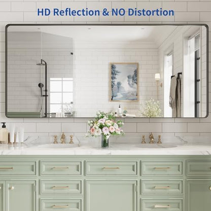 WEER Black Bathroom Vanity Mirror 77X36 Inch