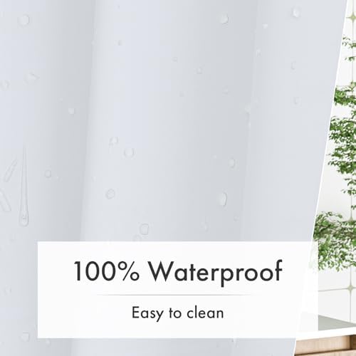 Amazer White Shower Curtain Liner with Magnets, 72x72 Plastic Shower Liner PEVA Waterproof Medium Weight Inside Shower Curtains Liner for Bathroom with Rustproof Grommet