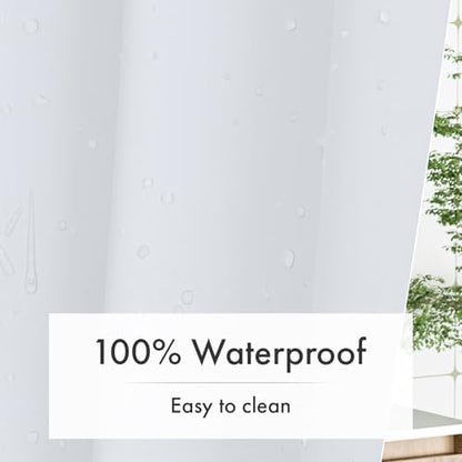 Amazer White Shower Curtain Liner with Magnets, 72x72 Plastic Shower Liner PEVA Waterproof Medium Weight Inside Shower Curtains Liner for Bathroom with Rustproof Grommet