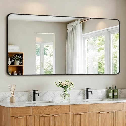 Vanity Bathroom Mirror, 30”x60” Black Bathroom Mirror for Over Sink