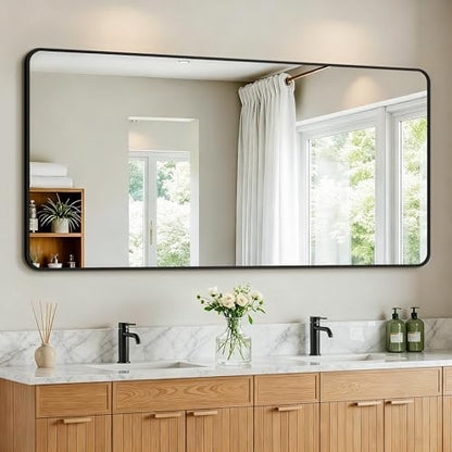 Vanity Bathroom Mirror, 30”x60” Black Bathroom Mirror for Over Sink
