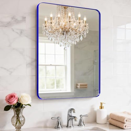 18" x 24" Blue Bathroom Mirrors for Over Sink,Aluminum Frame