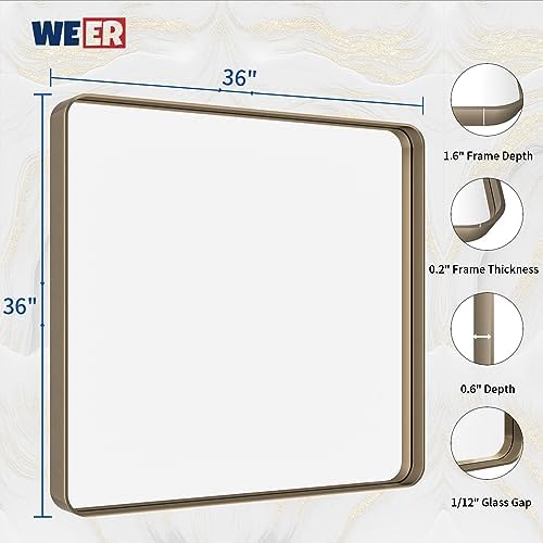 WEER Bronze Bathroom Vanity Mirror 36X36 Inch