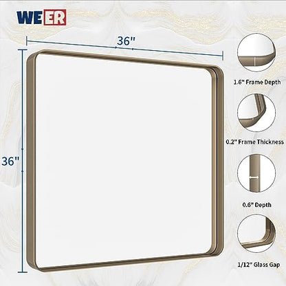 WEER Bronze Bathroom Vanity Mirror 36X36 Inch