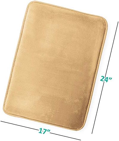 Clara Clark Bathroom Rugs, Velvet Memory Foam Bath Mat, Non-Slip, Machine Washable Bath Rugs - Dries Quickly, Ultra Soft Plush Bath Mats for Bathroom, 17 x 24, Camel Gold