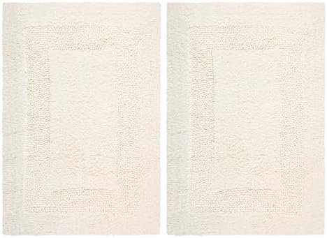 COTTON CRAFT Bath Rugs - 2 Pack Large 20x30 Soft Plush Bath Mats - Ivory