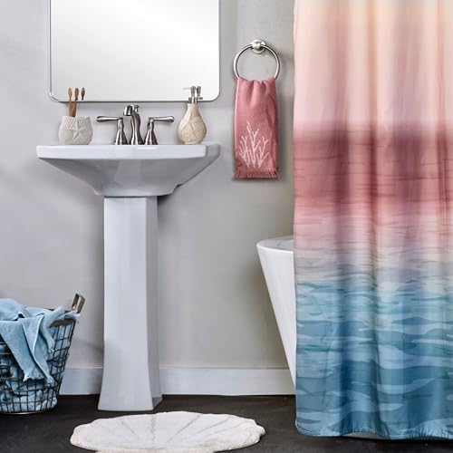 SKL Home Ocean Coral Sculpted Hand Towel Set-2pc, 100% Cotton, Coral