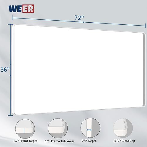 WEER White Bathroom Vanity Mirror 72x36 Inch