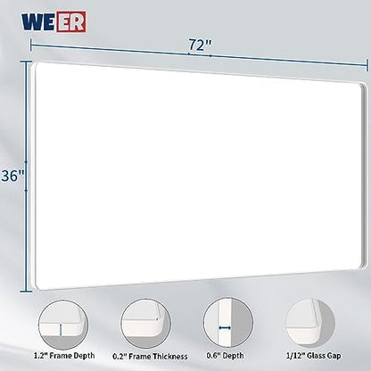 WEER White Bathroom Vanity Mirror 72x36 Inch