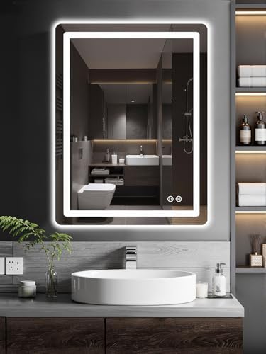 TRAHOME LED Bathroom Vanity Mirror with Lights, 32"x24" Lighted Wall Mirror