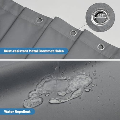 1 Pack Water-Repellent Fabric Shower Curtain Liner, 72x66 Grey