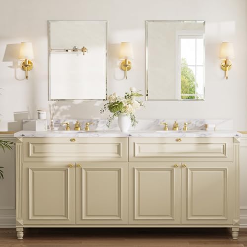 24"x36" Frameless Beveled Rectangular Bathroom Mirror for Over Sink