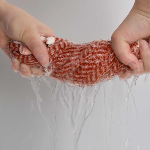 Cleanbear Decorative Hand Towels with Herringbone Stripes, Light-Coral