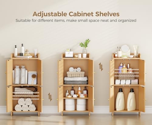 BEWISHOME Small Floor Cabinet,Toilet Paper Storage,Bathroom Storage Cabinet