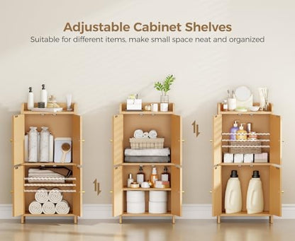 BEWISHOME Small Floor Cabinet,Toilet Paper Storage,Bathroom Storage Cabinet