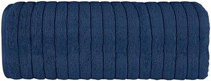 Elegant Comfort 100% Turkish Cotton Corduroy Ribbed Luxury Jumbo Bath Towel Ultra Soft - 35 x 70 Inch - Luxury Spa Premium Hotel Quality Highly Absorbent and Quick Dry Large Bath Towel, Navy