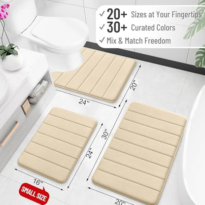 OLANLY Memory Foam Large Bath Mat 40x32, Super Soft Absorbent Bathroom Rugs