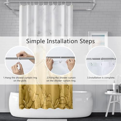 Yellow Extra Long Waterproof Shower Curtain 72x96 inches