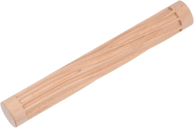 HARFINGTON Wood Clay Roller - 6 Inch Beech Hand Roller With Grain Pattern for Modeling, Pottery, Baking, DIY - Wooden Texture Tool