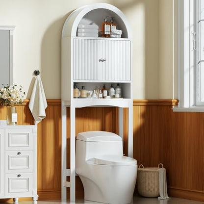 Spurgehom Arch Over The Toilet Storage Cabinet, Bathroom Organizer (White)