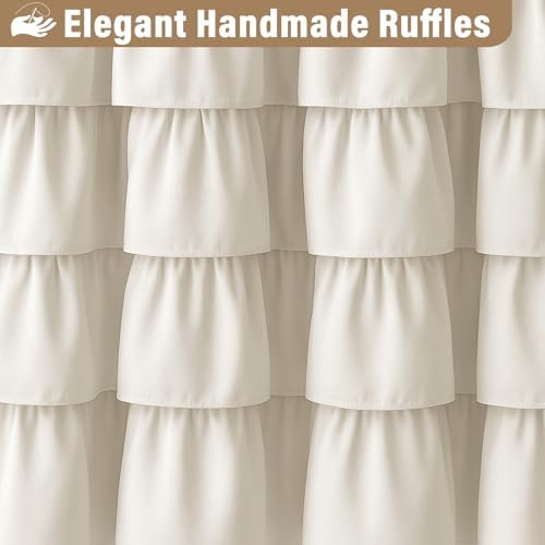 Seasonwood Ruffle Shower Curtain Cream, 72" x 72"