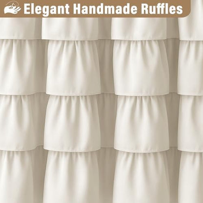 Seasonwood Ruffle Shower Curtain Cream, 72" x 72"
