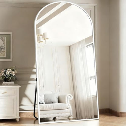 Dewfig Arched Full Length Mirror, 77"x38" Large Floor Mirror, White
