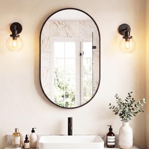 Sweetcrispy Oval Bathroom Wall Mirror, Vanity Mirror, 24x36 Inch