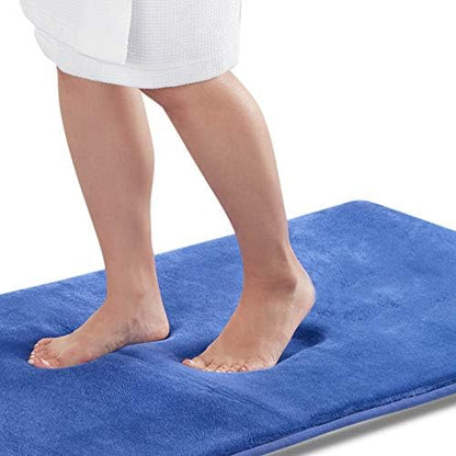 Memory Foam Bath Mat Non Slip Absorbent Super Cozy Velvet Bathroom Rug Carpet (20 inches X 32 inches, Royal Blue)
