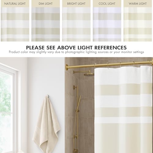 Madison Park Spa Waffle Weave Stall Shower Curtain, 36 x 72, Cream