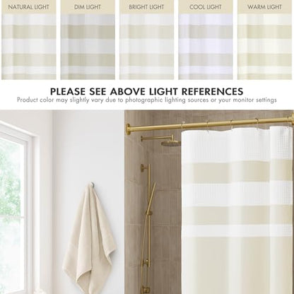 Madison Park Spa Waffle Weave Stall Shower Curtain, 36 x 72, Cream