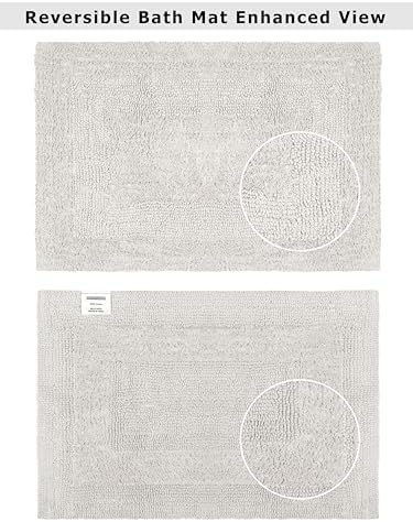 COTTON CRAFT Bath Rugs - 2 Pack Large 20x30 Soft Plush Bath Mats - Platinum