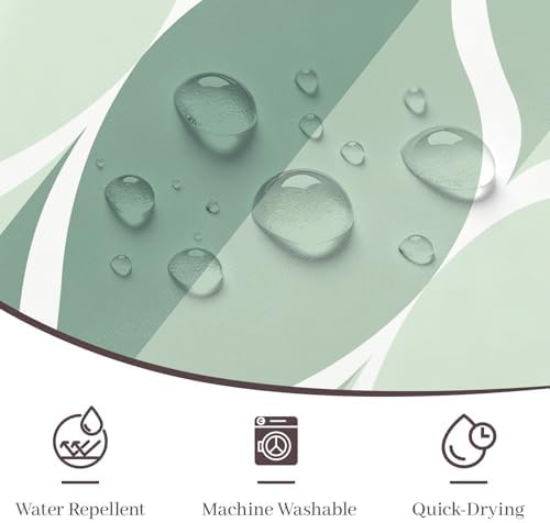 Gelbchu Geometric Shower Curtain for Bathroom, Dark Green, 72x72 Inch