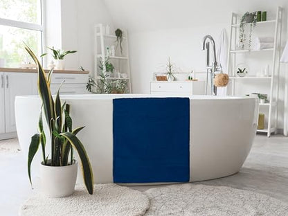 Bath Towels Bulk Set of 12 – 24" x 48" – 100% Cotton Terry, Soft, Quick-Dry & Highly Absorbent – Navy Blue Towels for Bathroom, Spa, Gym, Hotel, Pool & Everyday Use