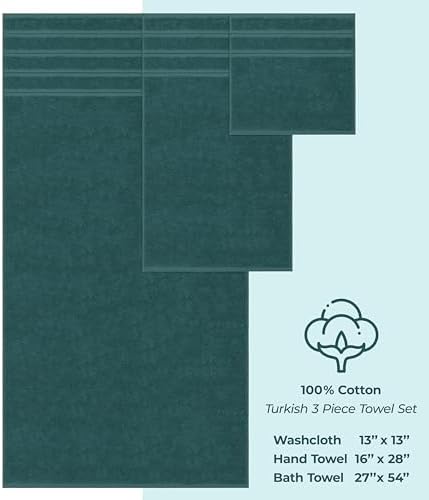 American Soft Linen 100% Cotton Luxury Turkish Towels, 3 Piece Towel Set
