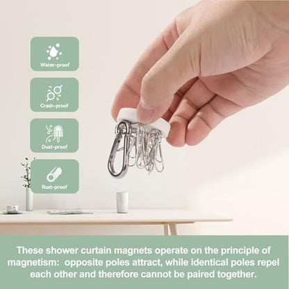 YixangDD 8 Pack Shower Curtain Weights, Silicone Covered Curtain Magnets