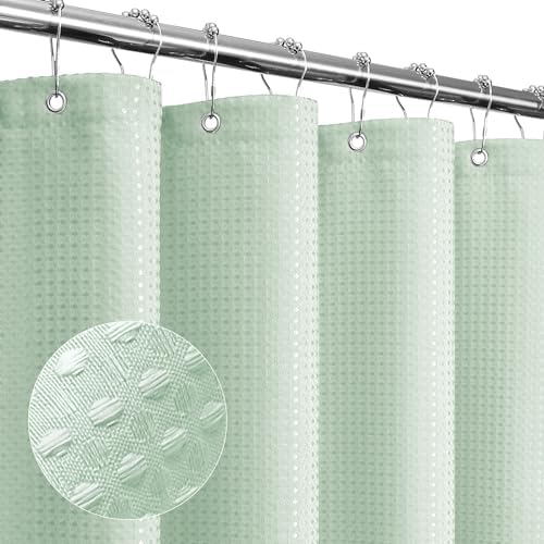 Gibelle Extra Long Mint Green Fabric Shower Curtain, 72 x 84