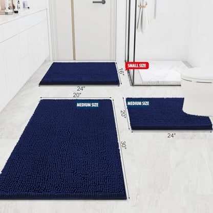 Smiry Bathroom Rugs 59X24, Luxury Chenille Extra Soft Absorbent Bath Mat