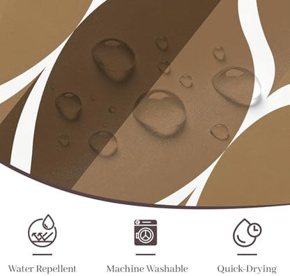 Gelbchu Geometric Shower Curtain for Bathroom, Brown, 72x72