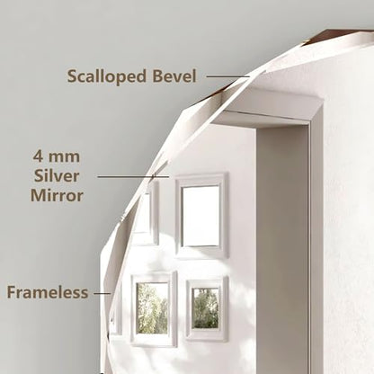 24x24 Inch Bathroom Mirrors for Over Sink, Round Frameless Mirrors for Wall