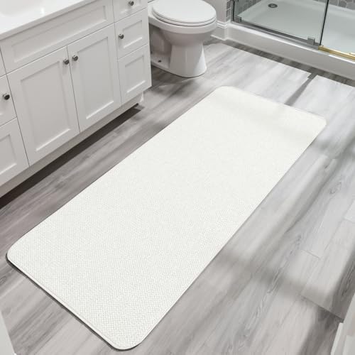 Bosap Bath Mat,Ultra Thin Bathroom Runner Rugs,Large Bath Mats for Bathroom,Quick Dry,Non-Slip,Machine Washable,Low Pile,Bath Rug,Shower Outside,Sink,Home Decor Accessories.Cream,3'x6'(36x72inch)