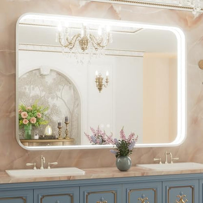 48"x36" Silver LED Bathroom Mirror,Adjust 3000K/4500K/6000K Light