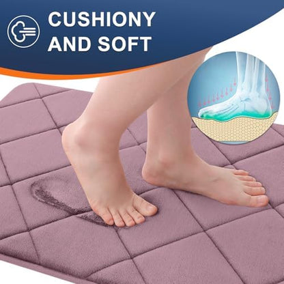 OLANLY Memory Foam Toilet Rugs U-Shaped 24x20, Ultra Soft and Absorbent