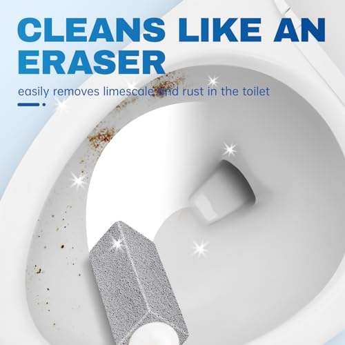 Vacplus Toilet Brush, 4 Pack, 100% Pumice Stone, Long Handle