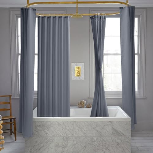 Nasitos Fabric Shower Curtain Liners with Magnets 2 Pack 70X72 Inch White